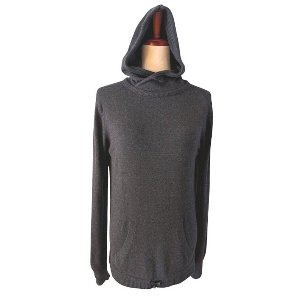 Lululemon Sweet Savasana Charcoal Grey Knit Hooded Pullover Sweater Size Medium
